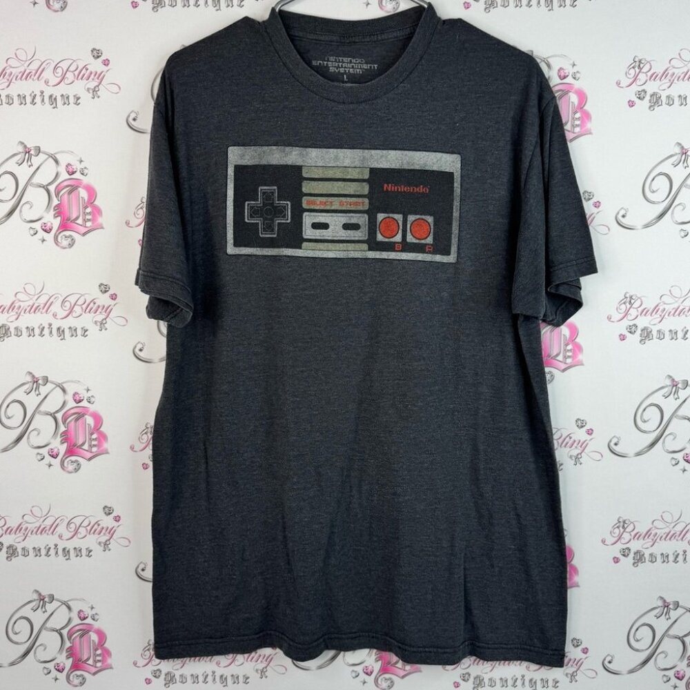 Nintendo entertainment Charcoal T-Shirt with Retro Controller Graphic 2016